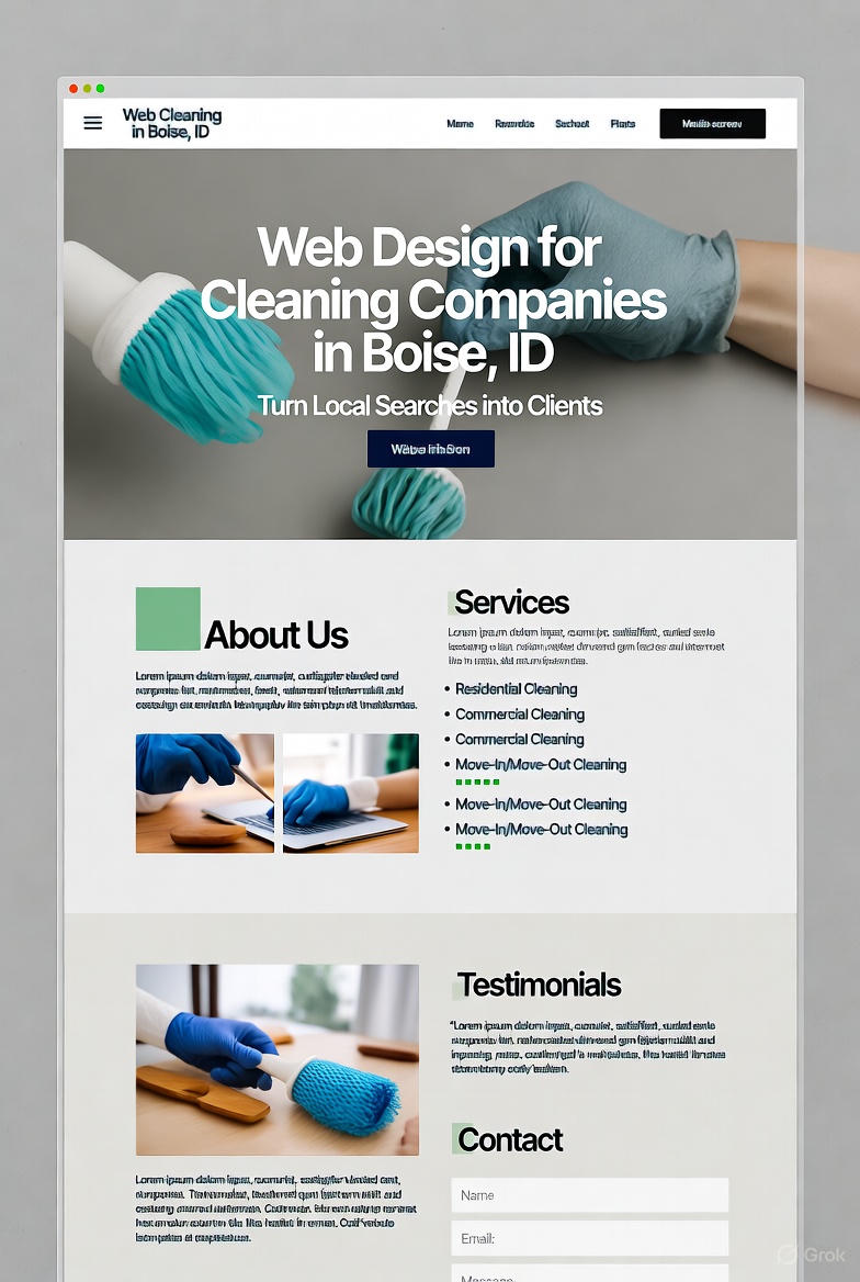 Web Design for Cleaning Companies in Boise, ID | Turn Local Searches into Clients
