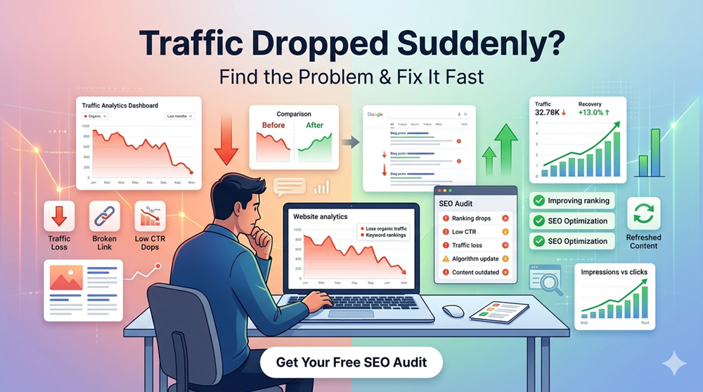 traffic drops suddenly